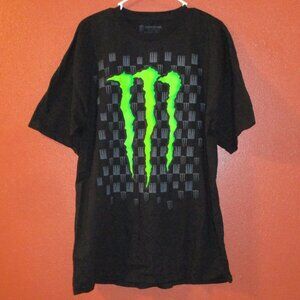 Monster Energy Men X Large Black Green Gray Travel Vacation Short Sleeve Shirt